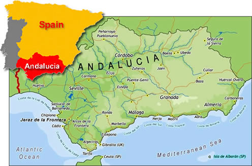 andalucia spain map
